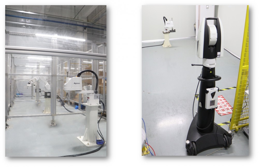 机器人测试区和徕卡激光跟踪仪